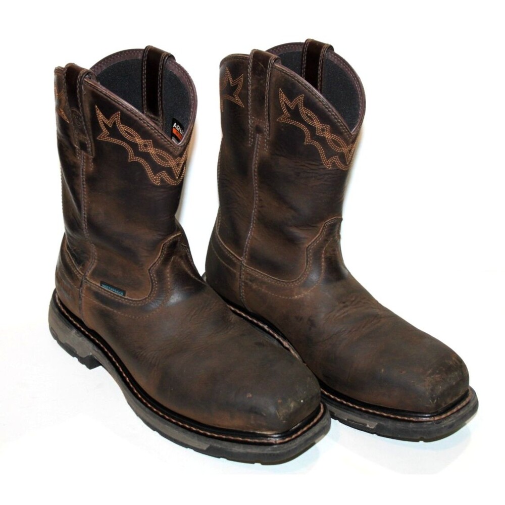 Ariat WorkHog Waterproof Composite Square Toe Work Boot Western Brown 9D